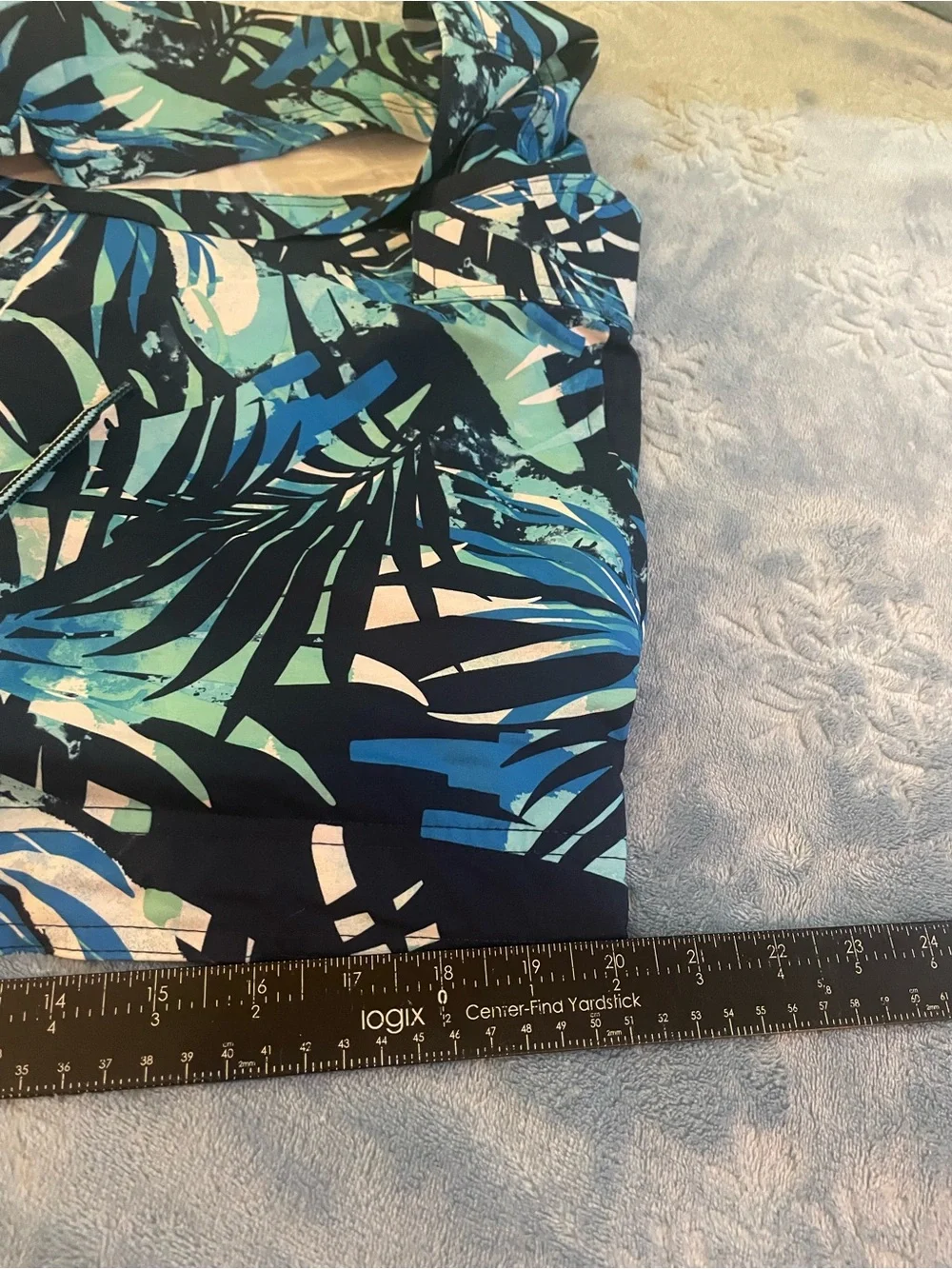 George Navy Swim Shorts with Blue & Teal Tropical Print